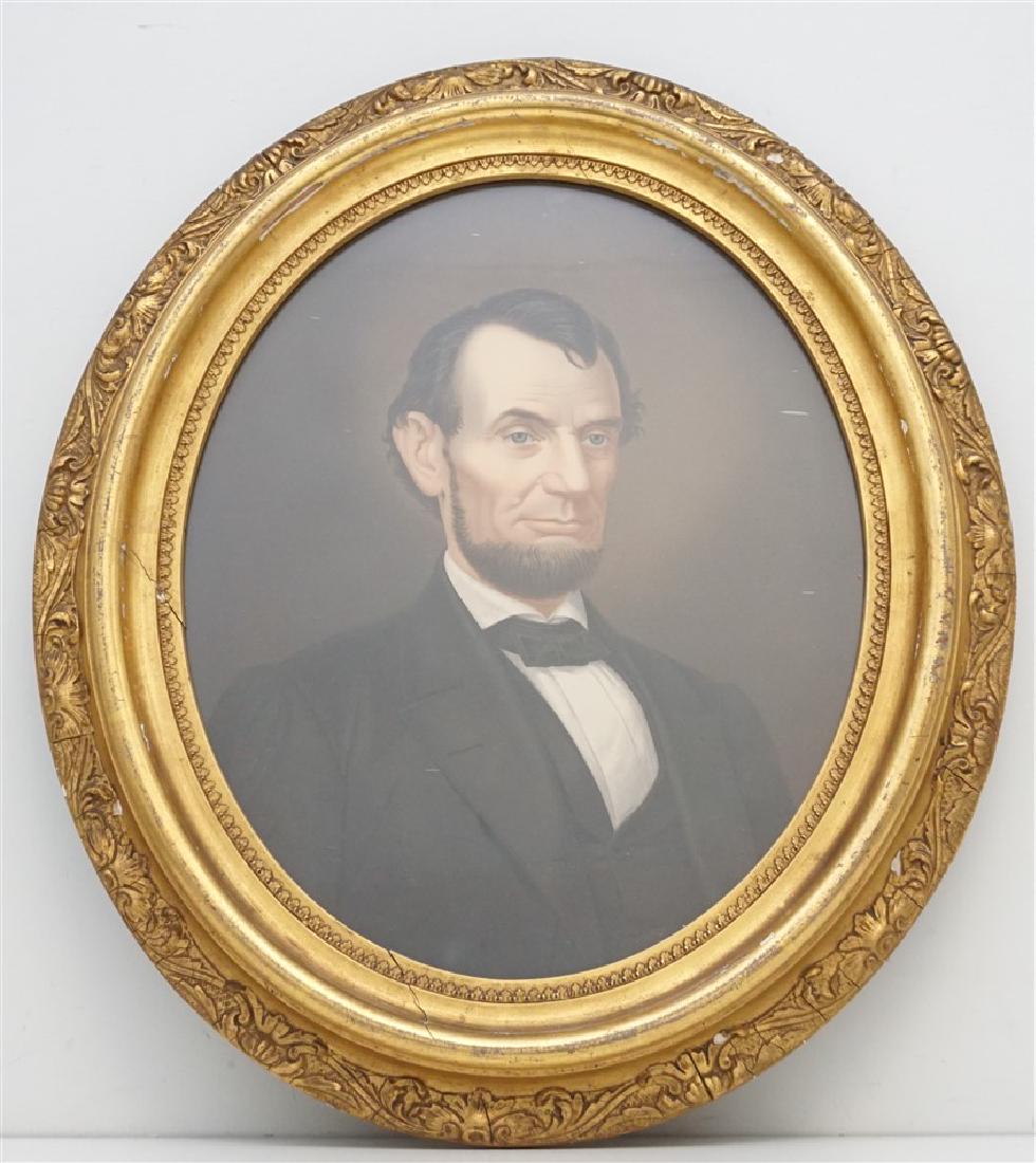 ANTIQUE ABRAHAM LINCOLN PASTEL PRINT (1 of 7)