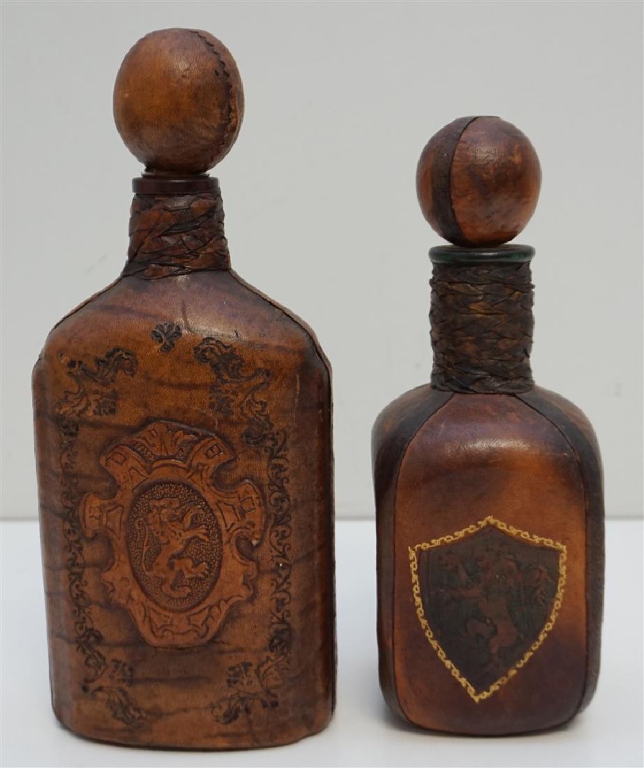 2 MID CENTURY ITALIAN LEATHER DECANTERS (1 of 8)