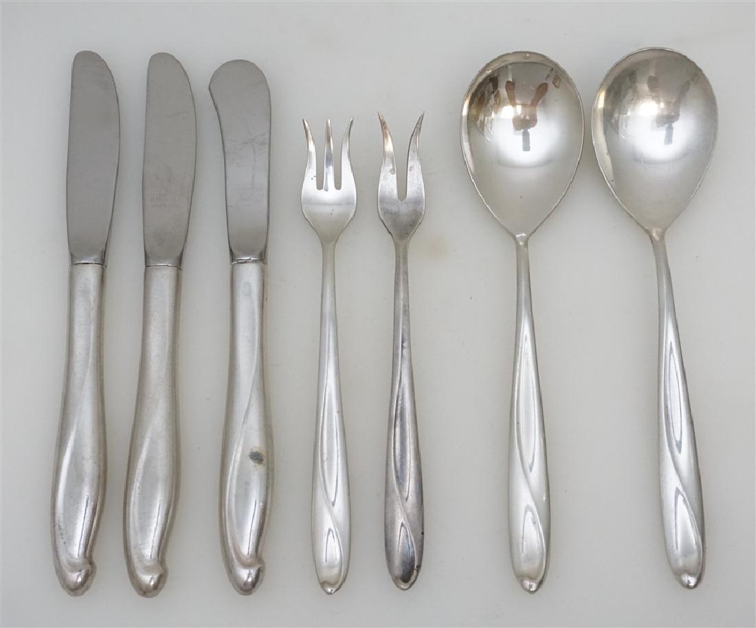 7 pc STERLING SILVER SCULPTURE FLATWARE (1 of 5)