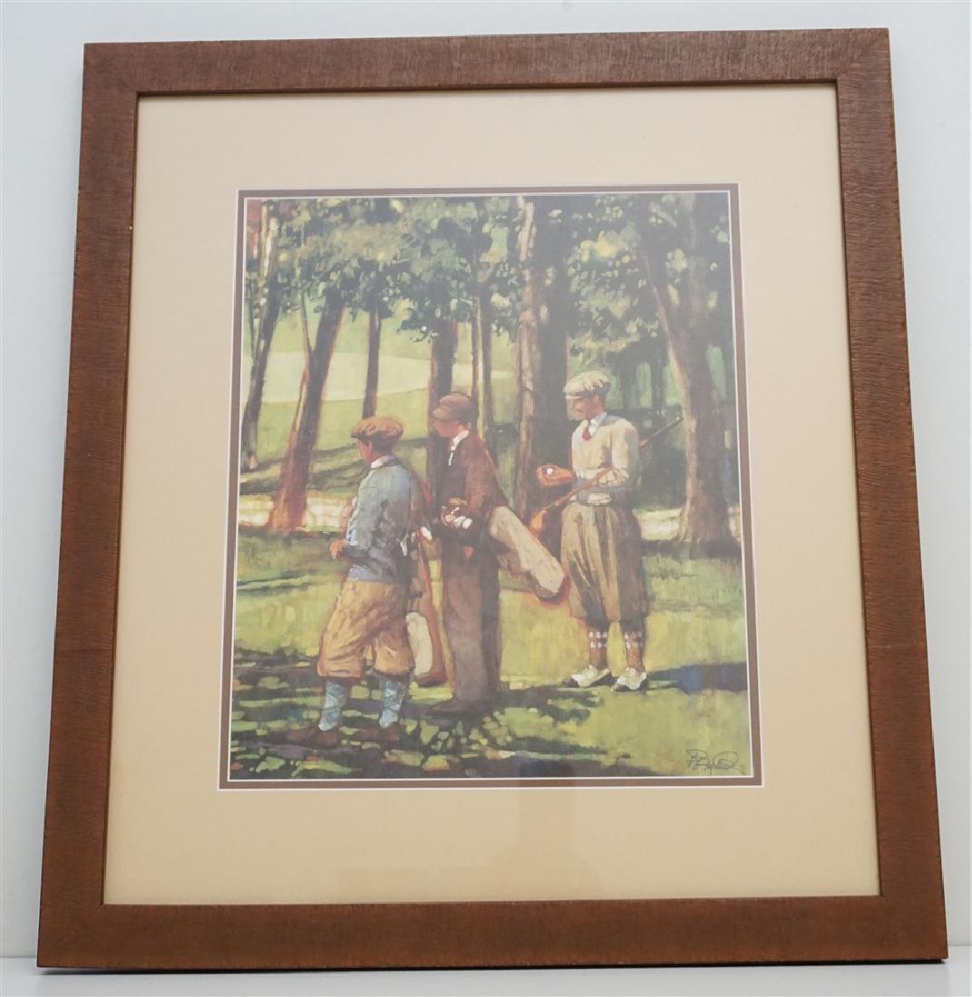 VINTAGE 3 MEN GOLFING PRINT (1 of 6)