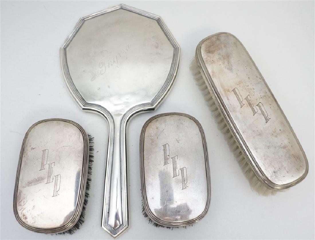 4 PC AMERICAN STERLING ART DECO DRESSER SET (1 of 6)