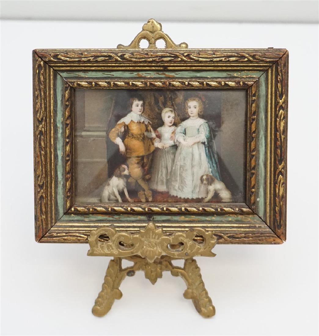 MINIATURE GERMAN PRINT IN FLORENTINE FRAME (1 of 5)