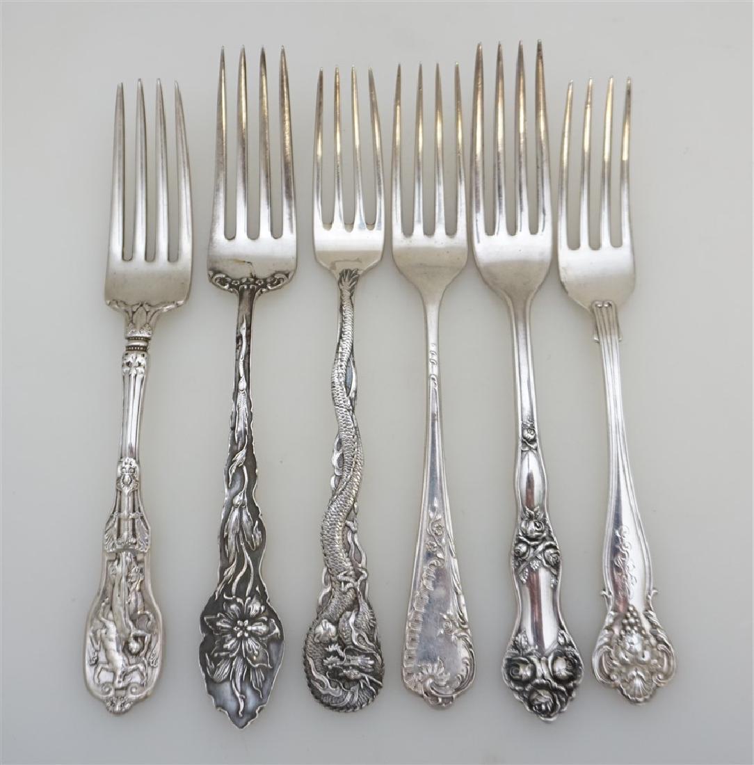 6 ANTIQUE STERLING SILVER FORKS (1 of 8)
