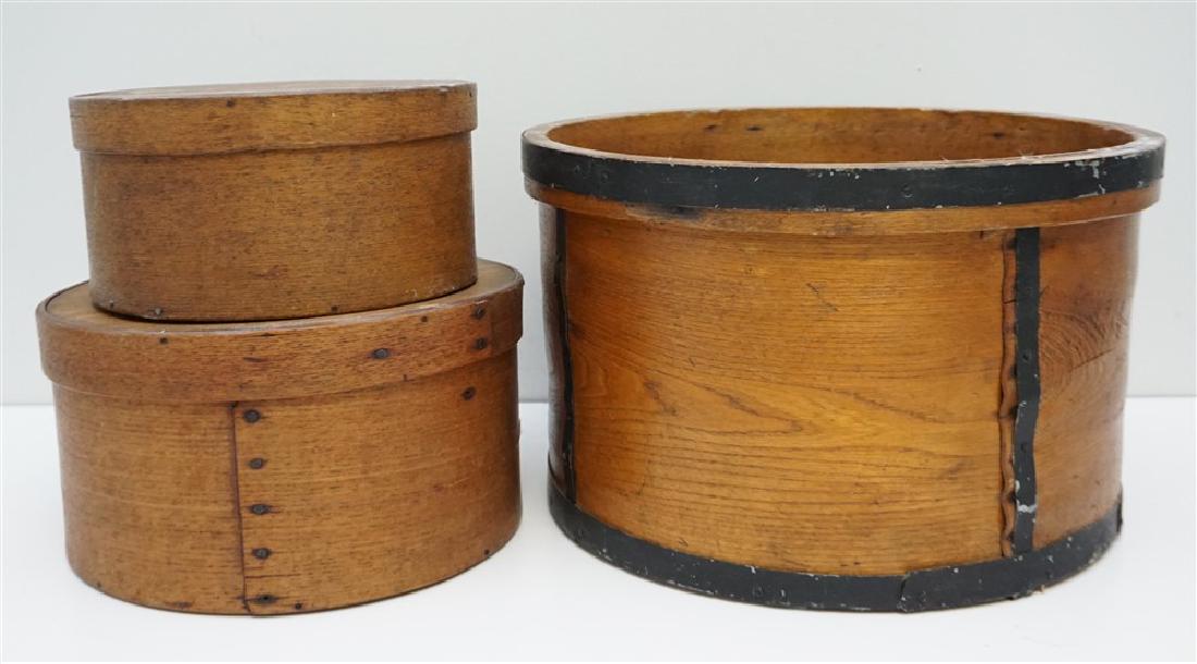 3 ANTIQUE SHAKER STORAGE BOXES