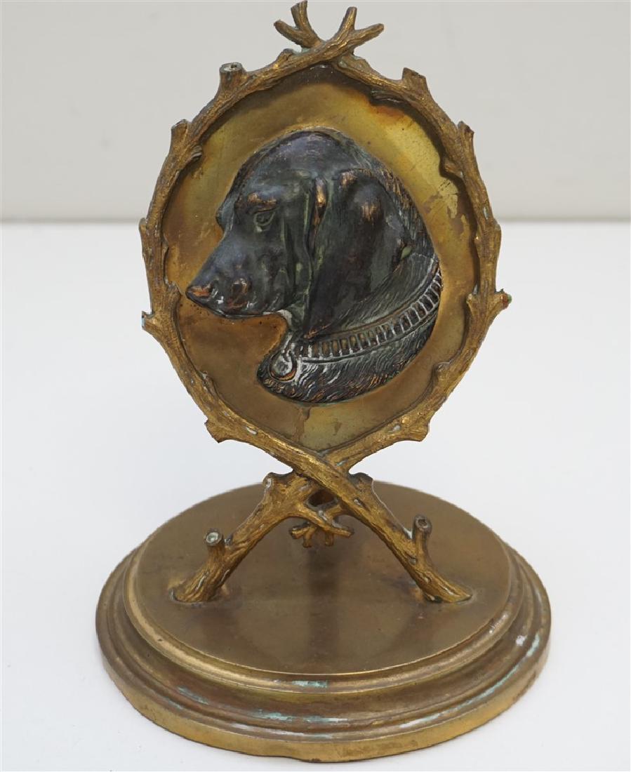 ANTIQUE BRONZE DOG LETTER HOLDER (1 of 5)