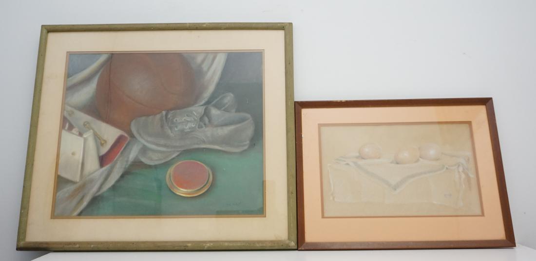 2 VINTAGE ORIGINAL MID CENTURY PASTELS (1 of 7)