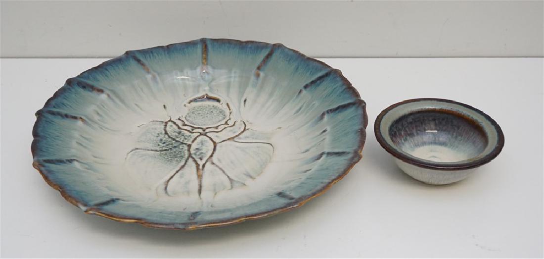 LARGE BILL CAMPBELL POTTERY CHIP & DIP (1 of 7)