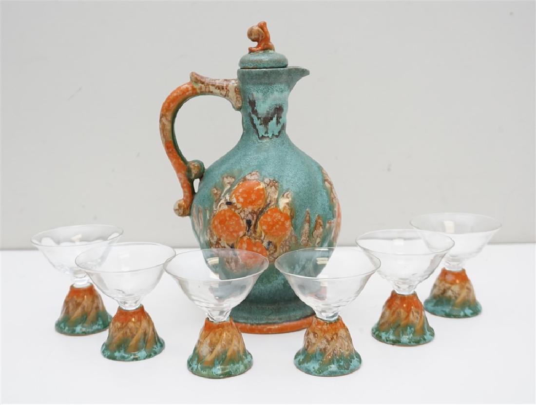 7 PC ART DECO CARSTENS GEORGENTHAL POTTERY SET (1 of 10)