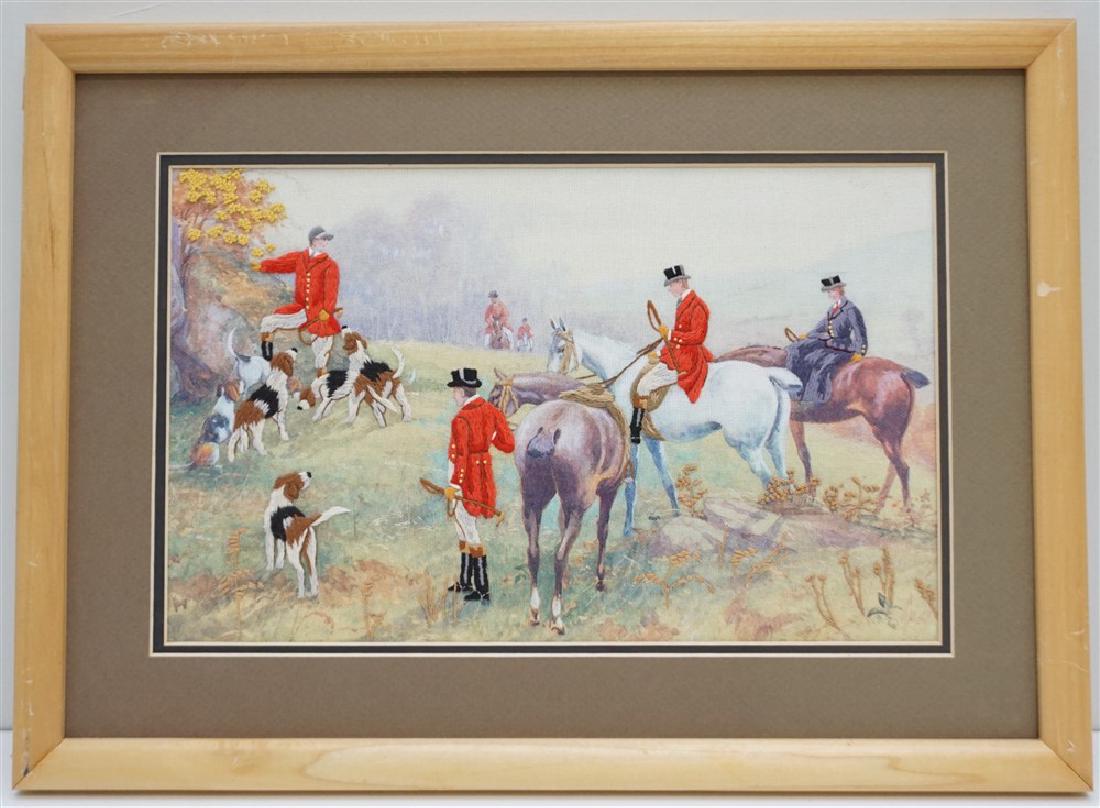 VINTAGE EQUESTRIAN HUNT CREWEL WORK (1 of 5)