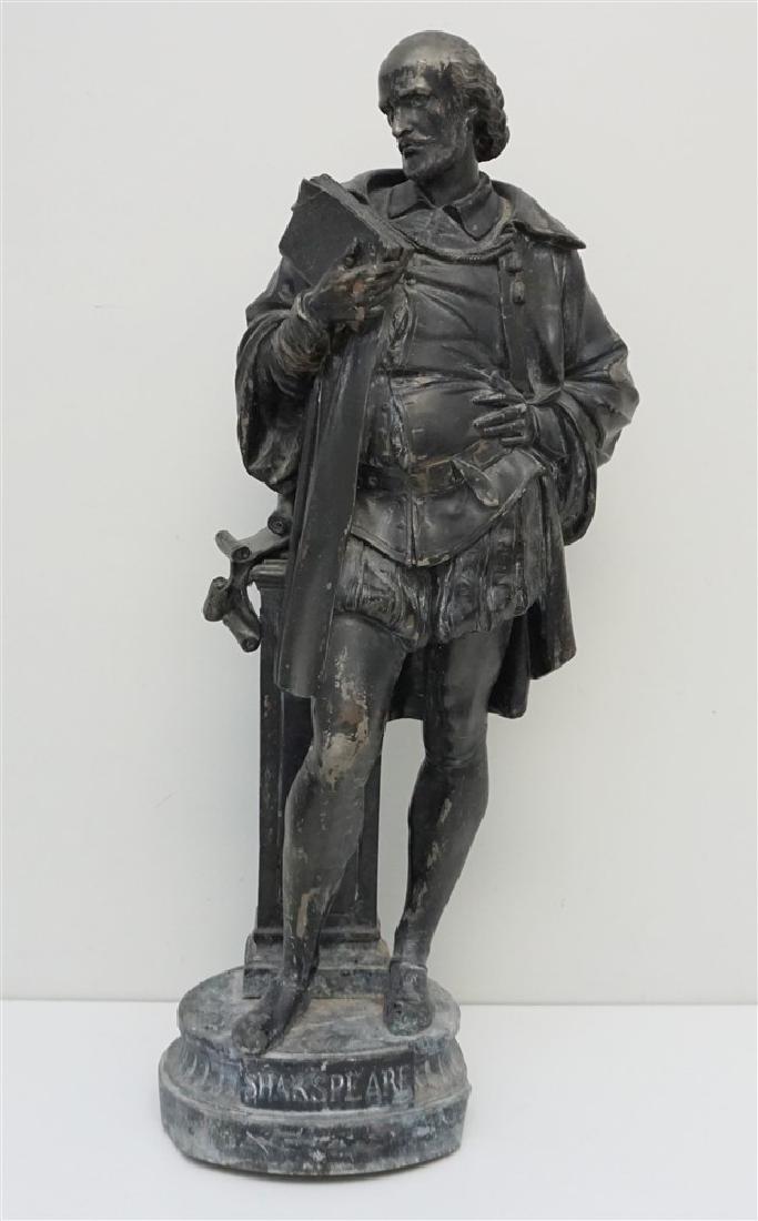 LARGE SPELTER SHAKESPEARE FIGURE (1 of 9)