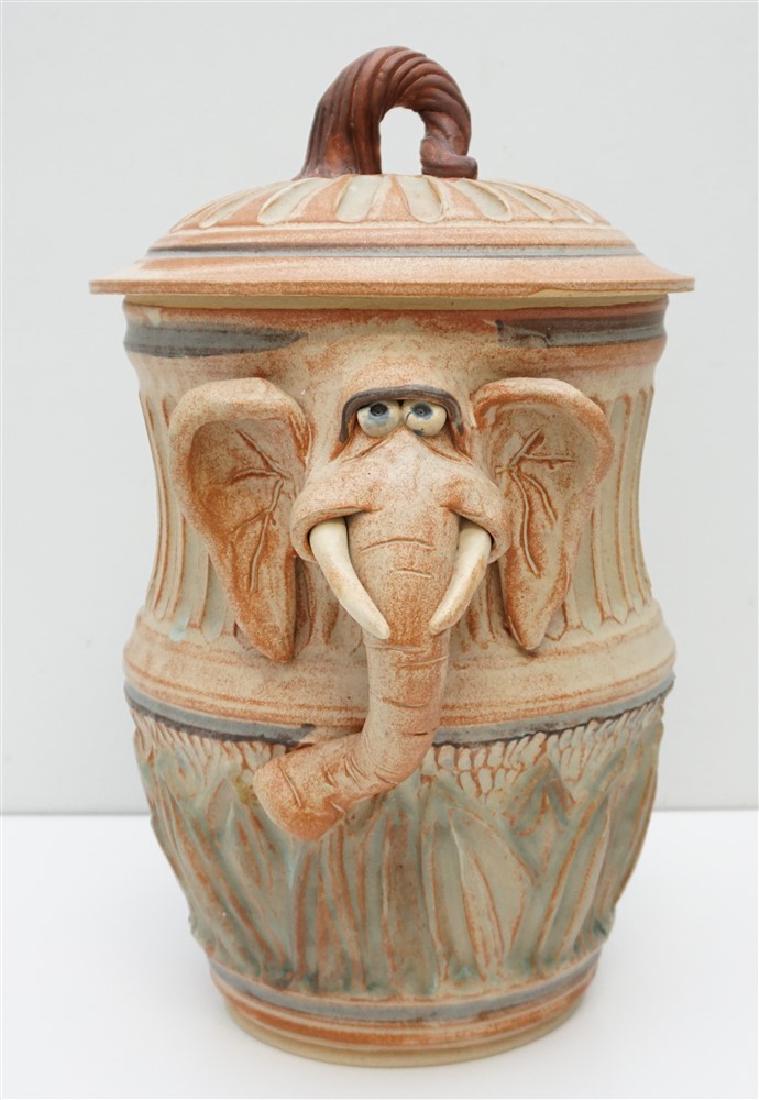 LARGE OVERMAN ELEPHANT POTTERY JAR (1 of 12)