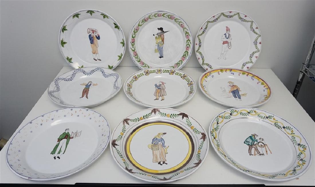 9 LARGE PORTUGUESE TERRACOTTA CHARGERS (1 of 11)