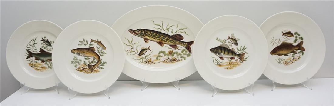 5 pc GERMAN PORCELAIN FISH SET (1 of 8)