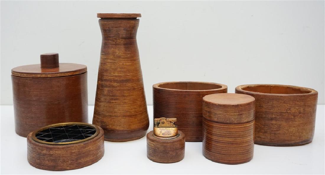 7 PC VINTAGE PARIS LEATHER DESK SET (1 of 10)