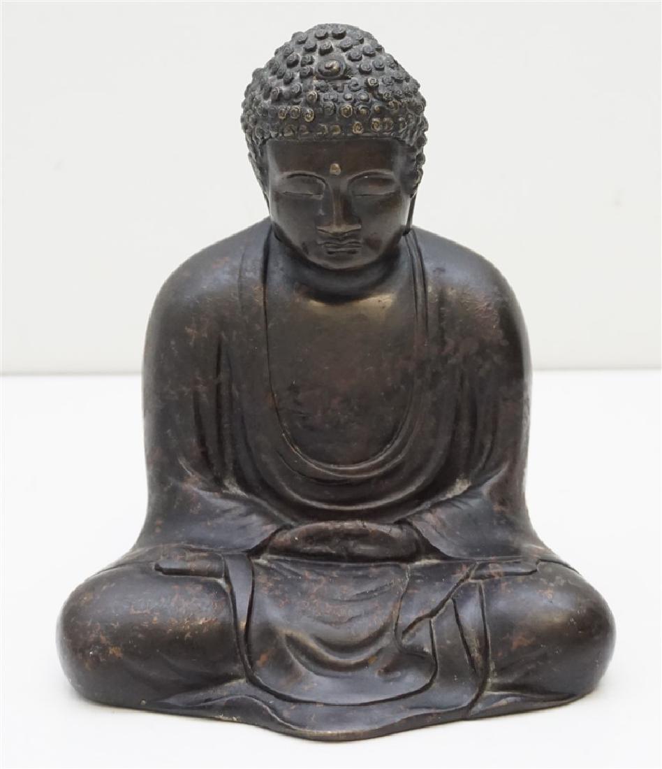 MEIJI JAPANESE BRONZE SEATED BUDDHA (1 of 8)
