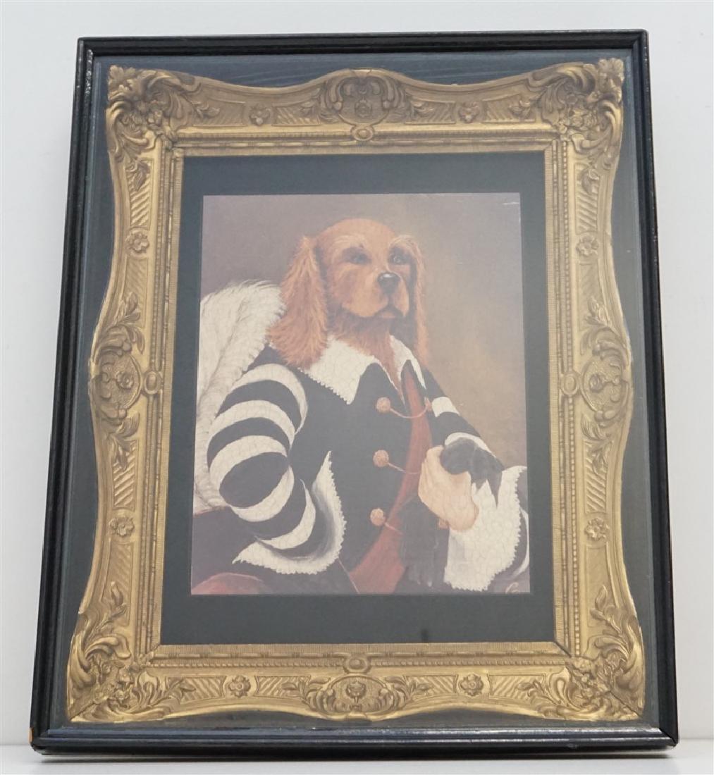 FRAMED WELL DRESSED DOG PAINTING (1 of 7)
