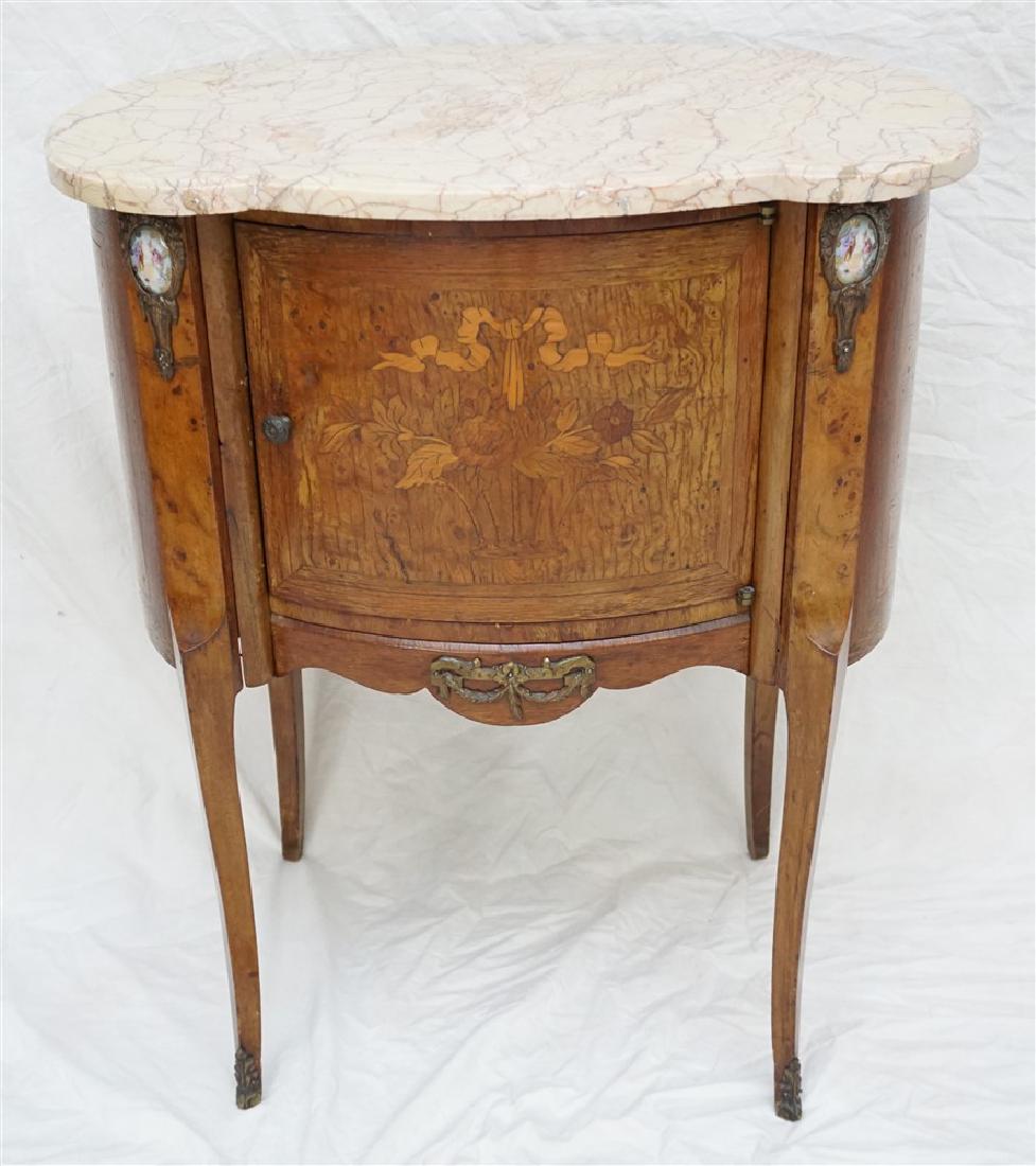 FRENCH INLAID MARBLE TOP SIDE TABLE (1 of 10)