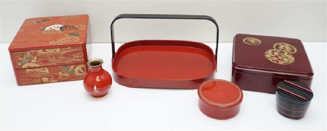 6 PIECE JAPANESE LACQUER WARE (1 of 5)