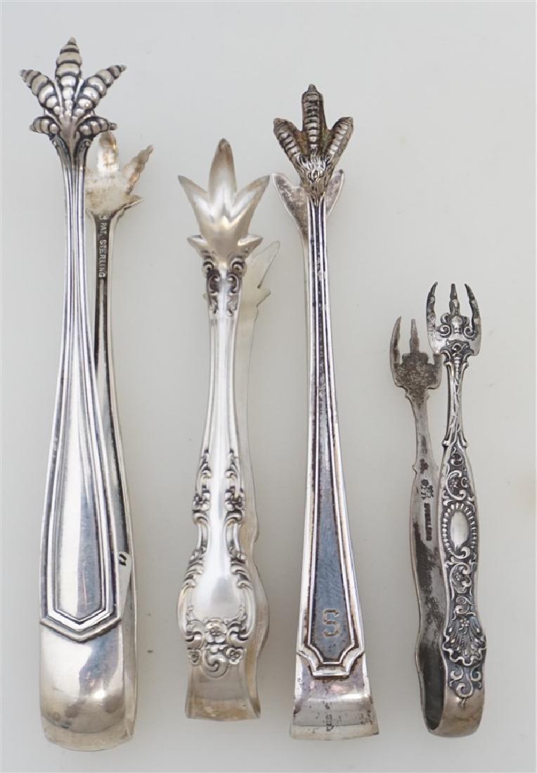 4 STERLING SILVER SUGAR TONGS (1 of 6)