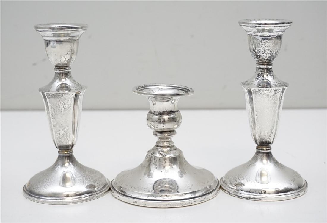 3 VINTAGE STERLING CANDLESTICKS (1 of 8)