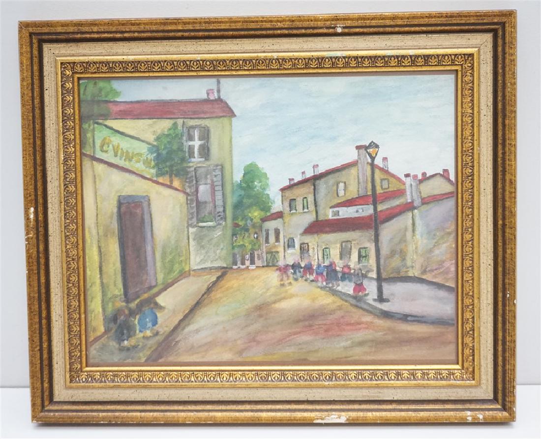 VINTAGE MID CENTURY CONTINENTAL WATERCOLOR (1 of 6)