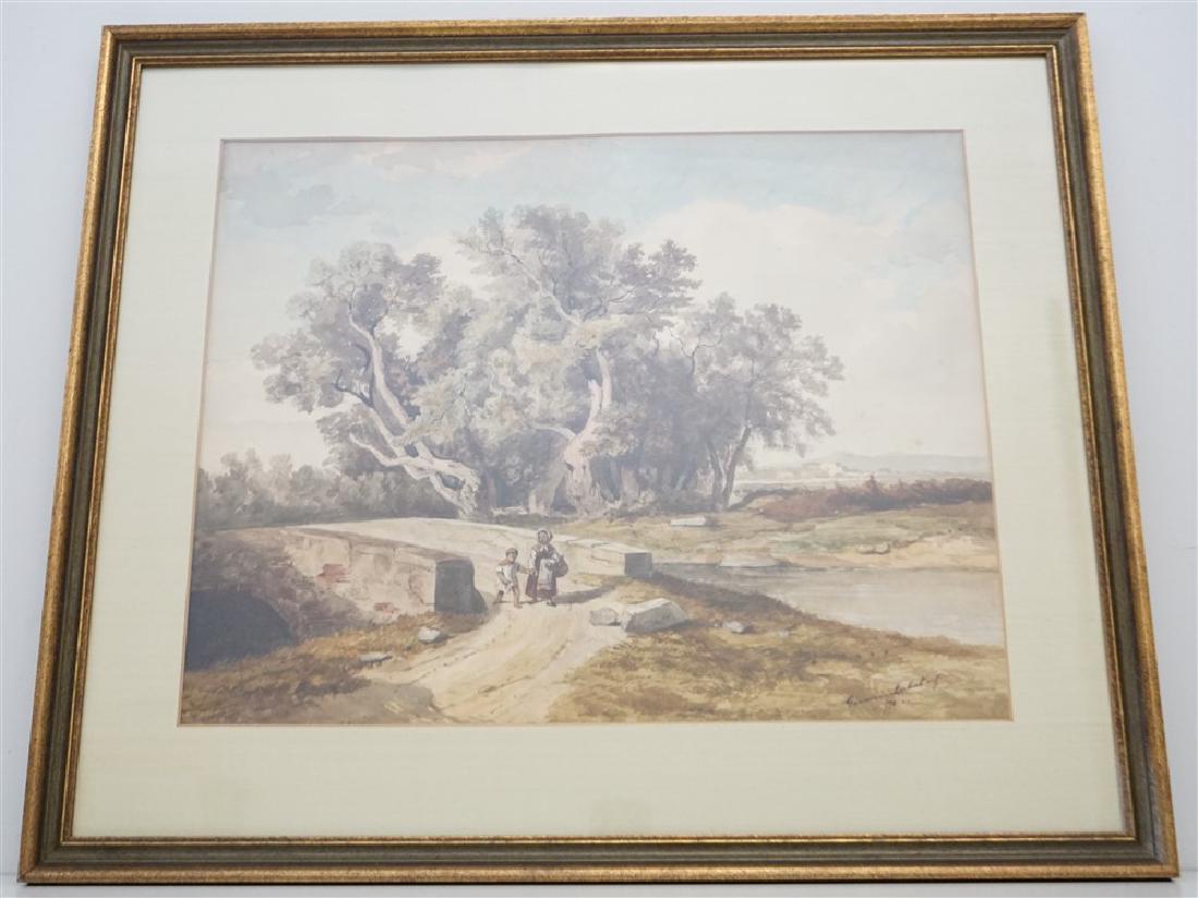 19th c. FRENCH PASTORAL WATERCOLOR (1 of 9)