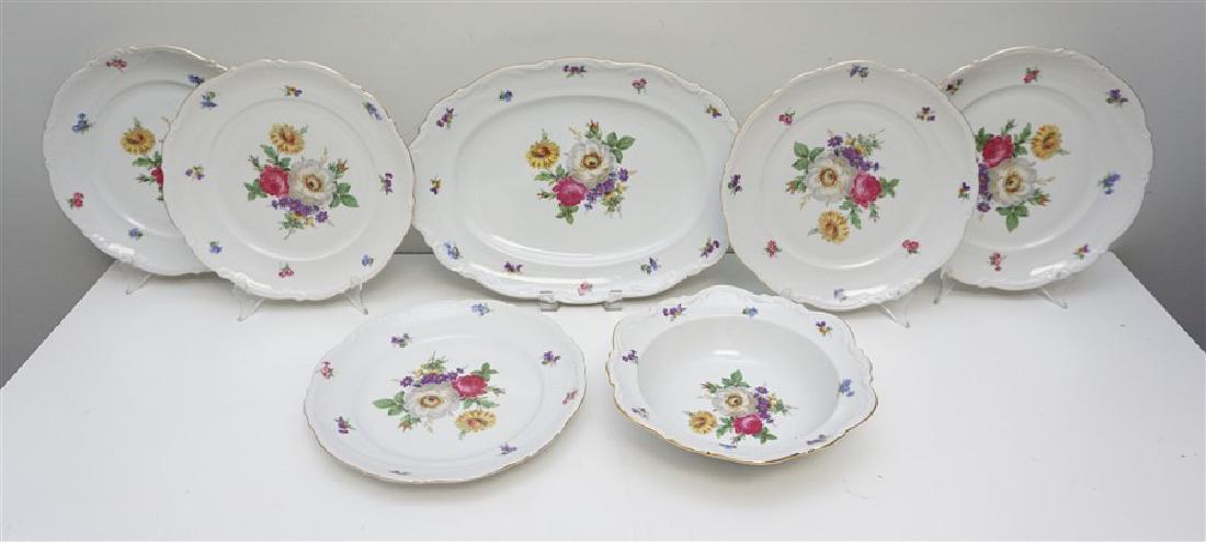 7 MITTERTEICH MEISSEN FLORAL PLATES / SERVING (1 of 7)