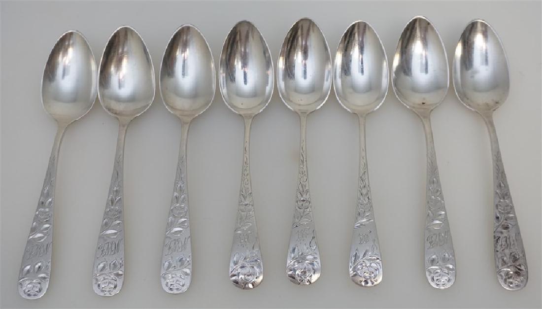 8 STERLING JAC ROSE GORHAM SPOONS (1 of 7)