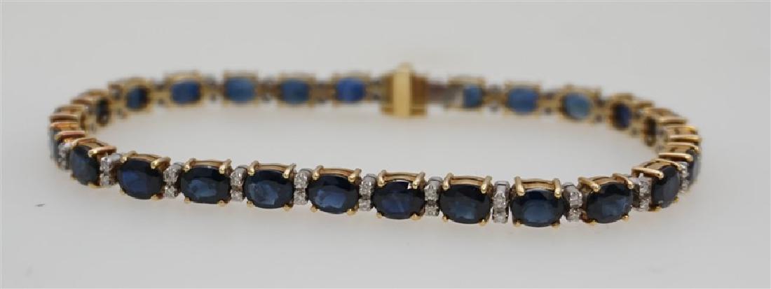 18KT GOLD SAPPHIRE & DIAMOND BRACELET (1 of 6)