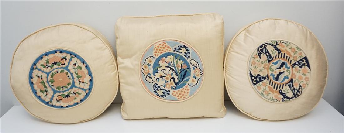 3 DESIGNER SILK PETIT POINT PILLOWS (1 of 5)