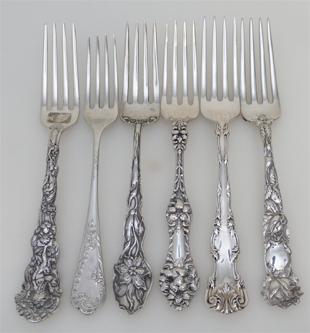 6 ANTIQUE STERLING DINNER FORKS (1 of 5)