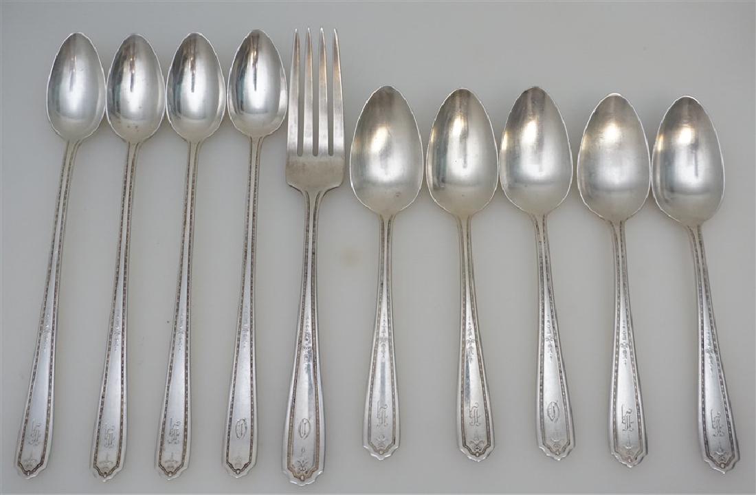 10 PC STERLING TEASPOONS, ICED TEASPOONS, FORK (1 of 5)