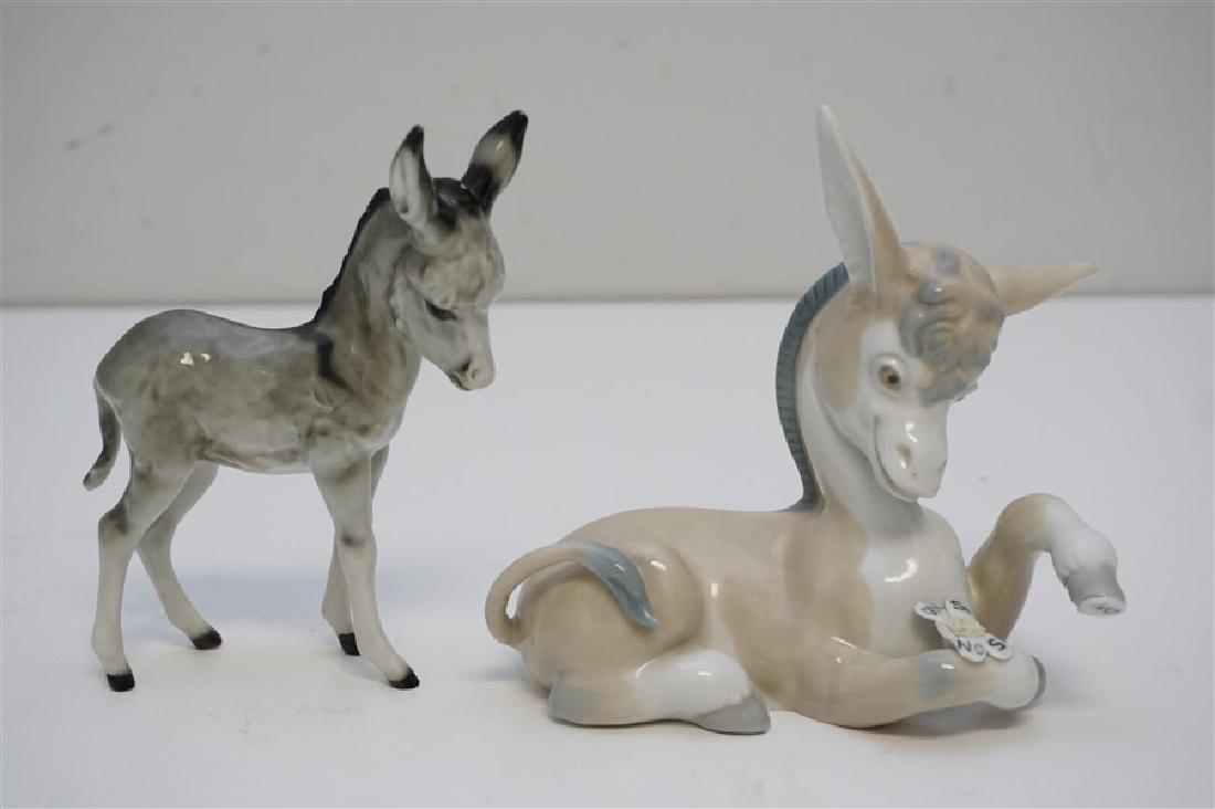 2 PORCELAIN DONKEYS LLADRO - GERMAN (1 of 9)