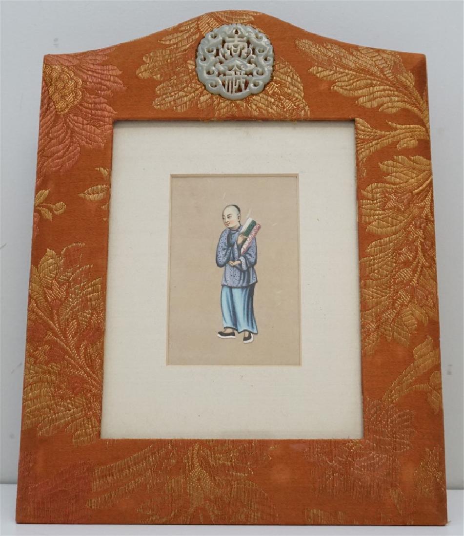 CHINESE QING GOUACHE -JADE FRAME (1 of 7)