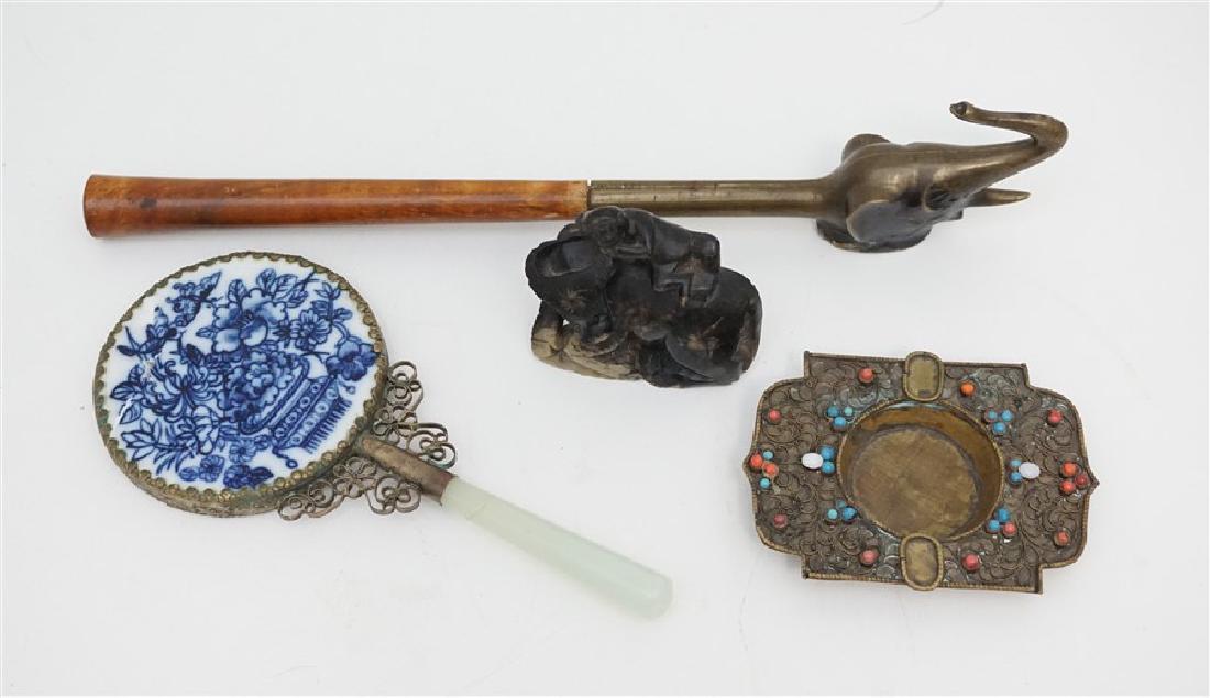 4 pc ASIAN- JADE - BRONZE - SOAPSTONE (1 of 8)