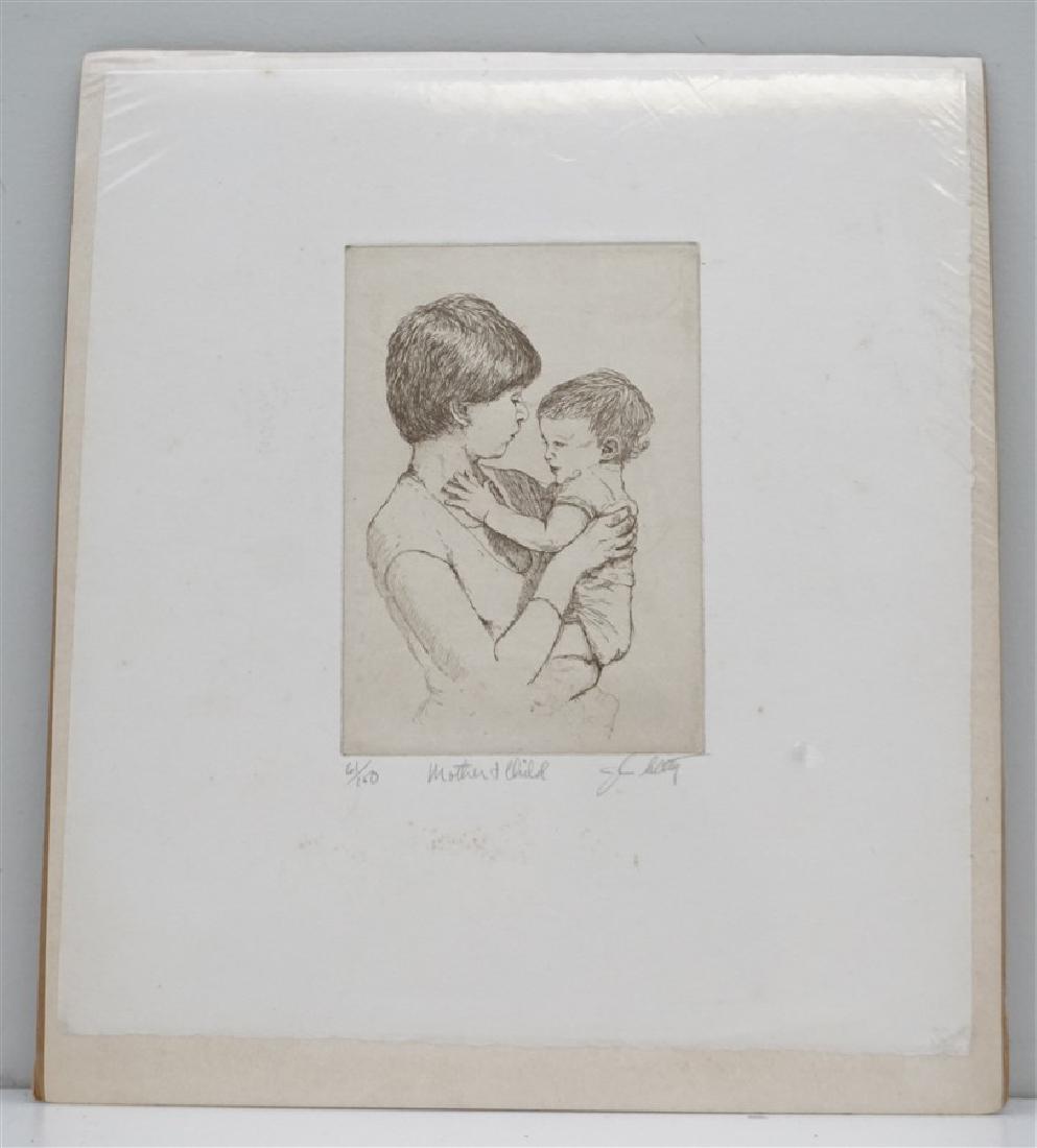 MOTHER & CHILD ETCHING - JOHN & CAROL COLLETTE (1 of 3)