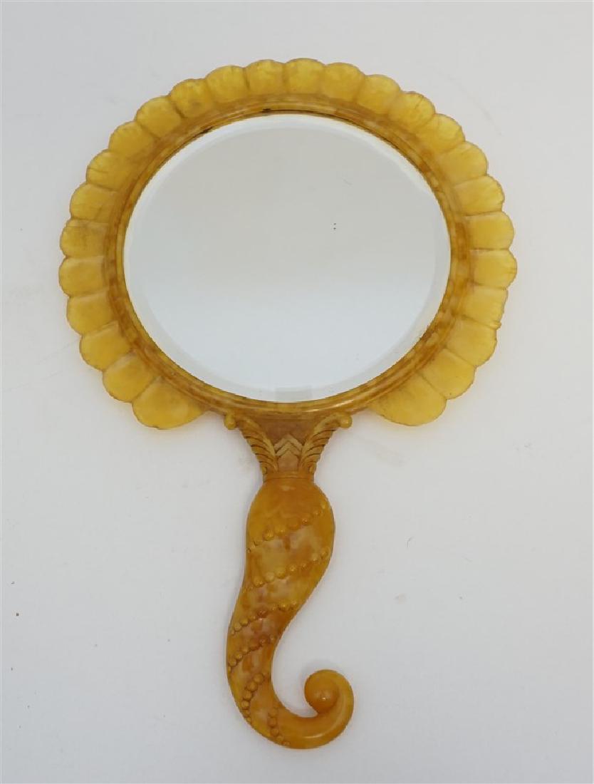 BUTTERSCOTCH BAKELITE HAND MIRROR (1 of 6)