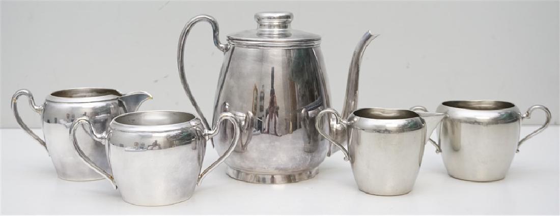 5PC PEWTER TEA PIECES (1 of 10)
