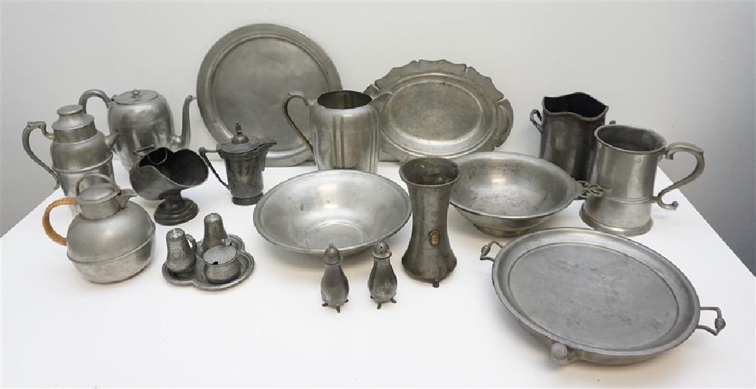 16 pc ANTIQUE PEWTER & SILVERPLATE (1 of 9)