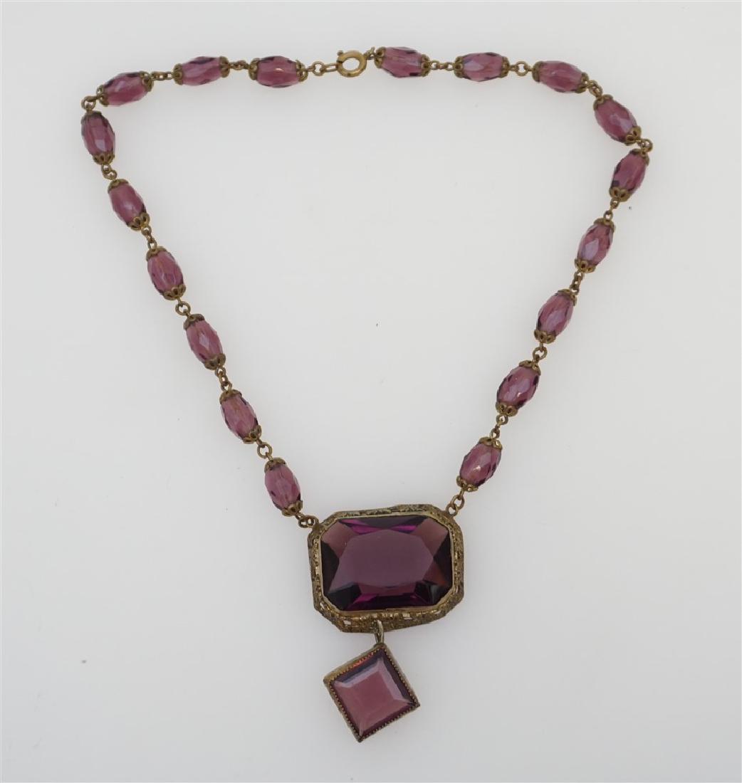 VICTORIAN AMETHYST CZECH GLASS NECKLACE (1 of 5)
