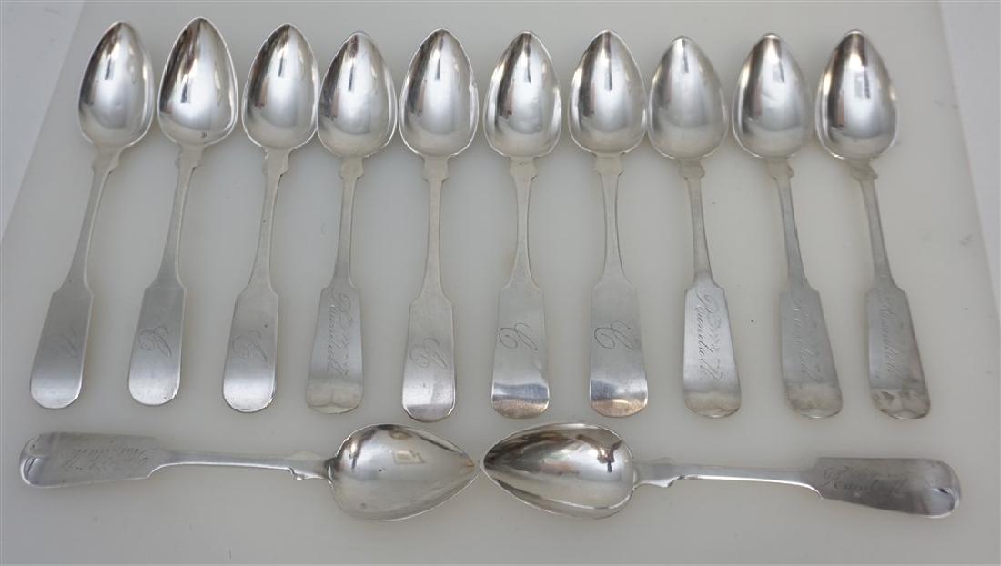 12 ANTIQUE COIN SILVER SPOONS (1 of 7)