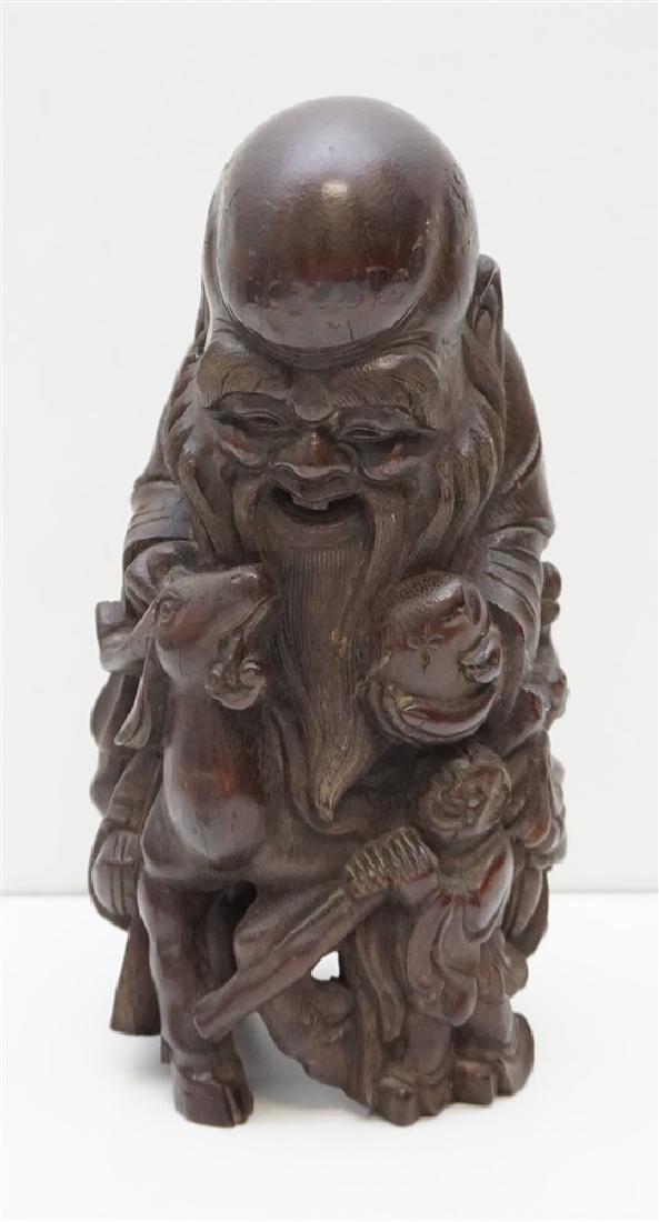 ANTIQUE CARVED SHOU XING STATUE (1 of 11)