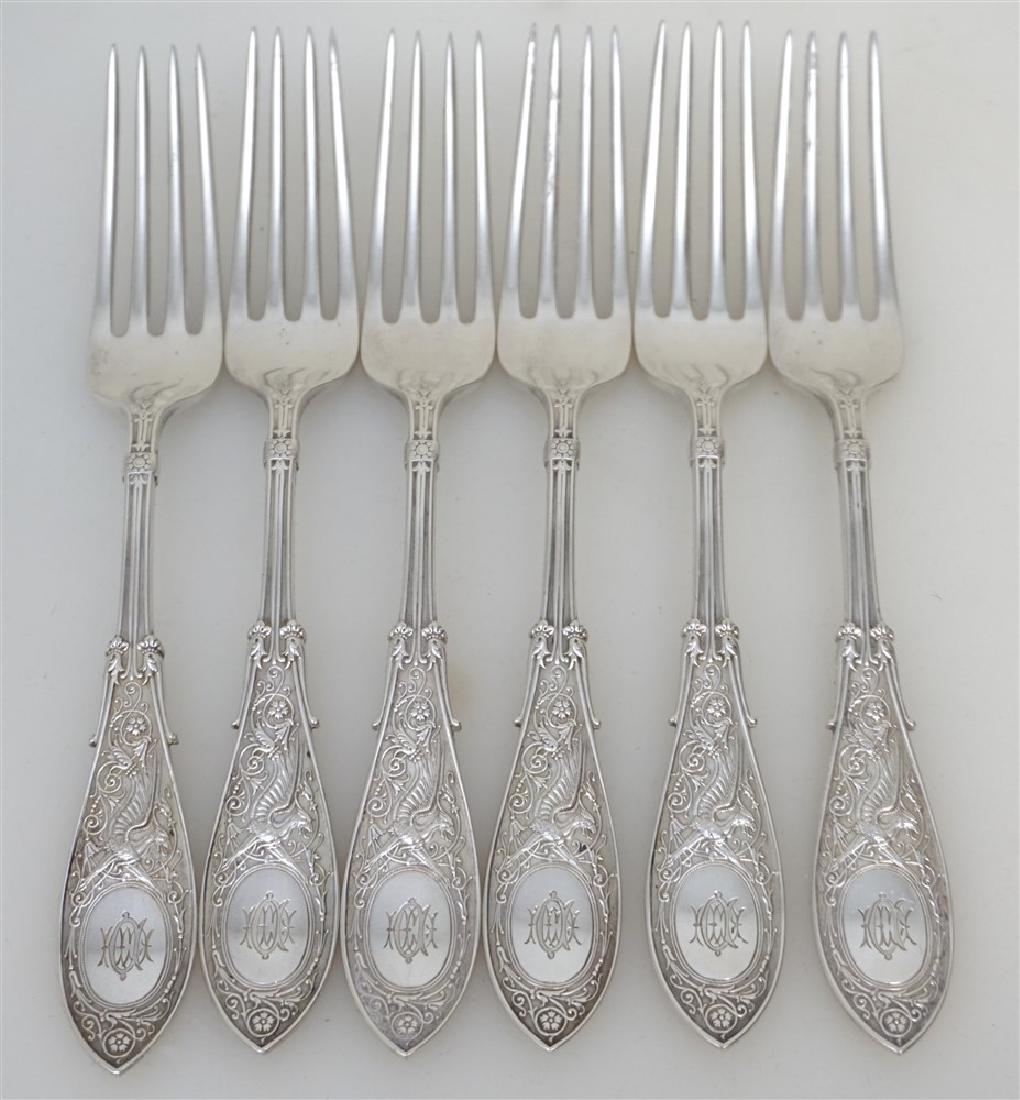 6 STERLING 1875 ARABESQUE FORKS (1 of 6)