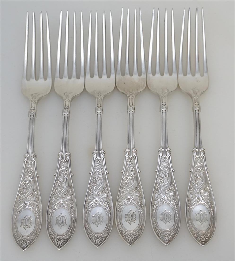 6 STERLING 1875 ARABESQUE FORKS (1 of 5)