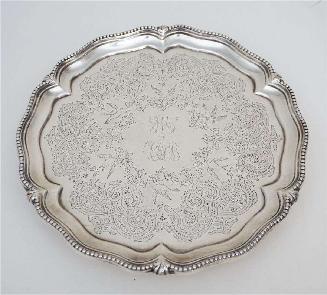 ENGLISH 1872 STERLING SILVER FOOTED SALVER (1 of 8)