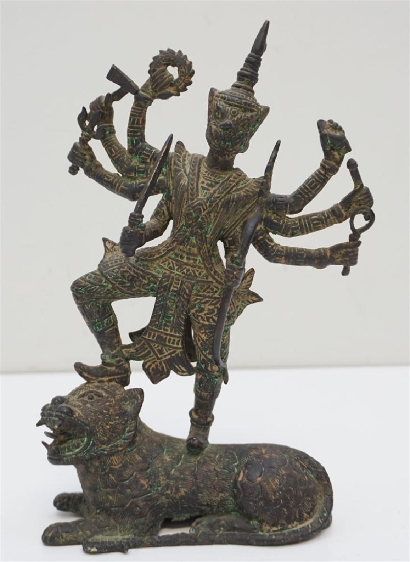 BRONZE MONKEY KING LORD HANUMAN ON TIGER (1 of 9)