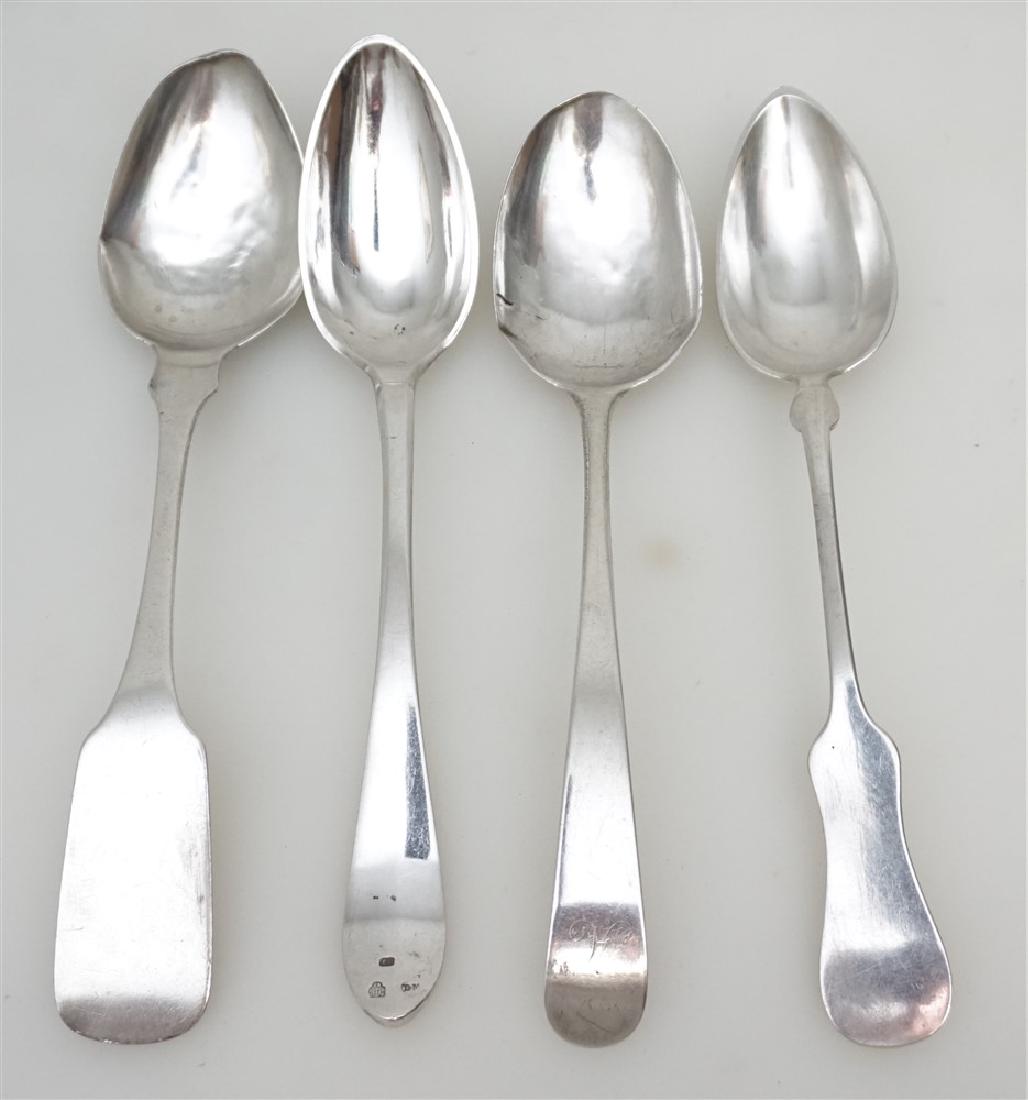 4 COIN SILVER SERVING SPOONS (1 of 8)