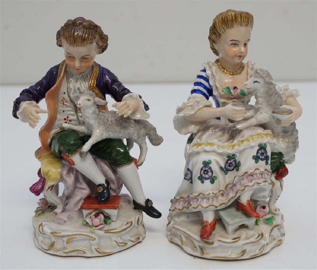 2 ANTIQUE VOIGHT SITZENDORF PORCELAIN FIGURINES (1 of 7)