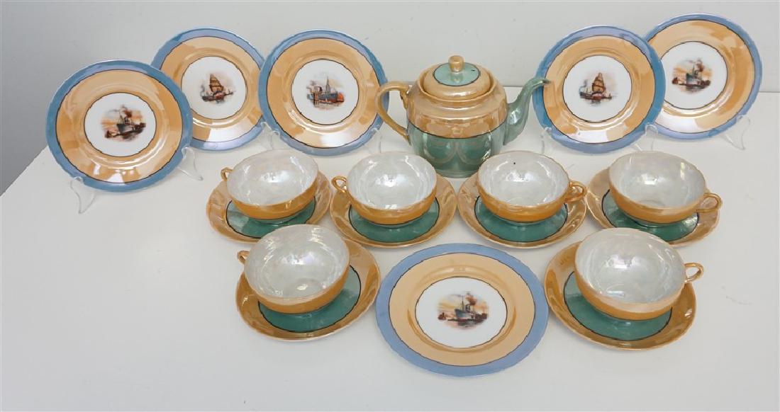 19 pc VINTAGE LUSTER TEA SET + (1 of 9)