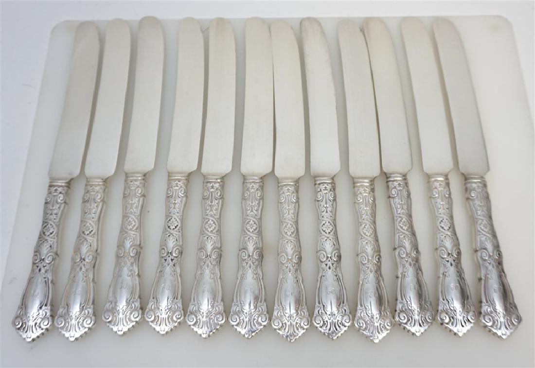12 WALLACE STERLING SILVER 1907 BERAIN DINNER KNIVES (1 of 4)